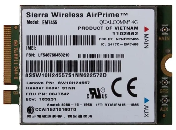 Lenovo LTE Sierra EM7455 Módulo/Modem